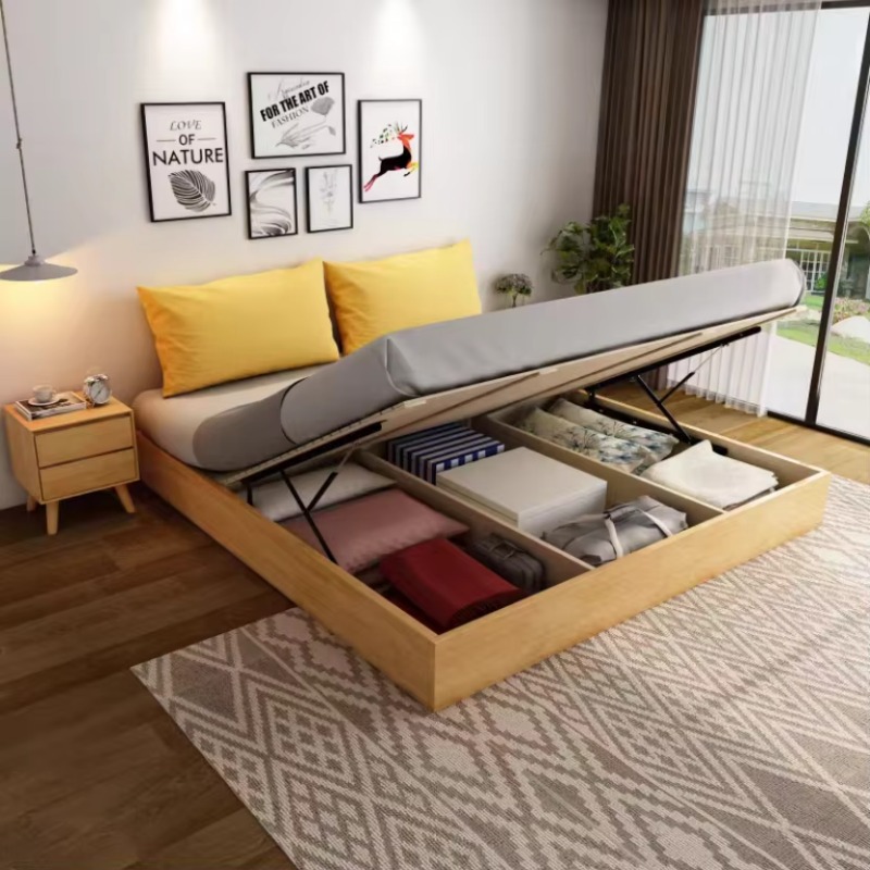 Gas Lift Storage Bed Hydraulic - Stevig, modern bedframe met opbergruimte en