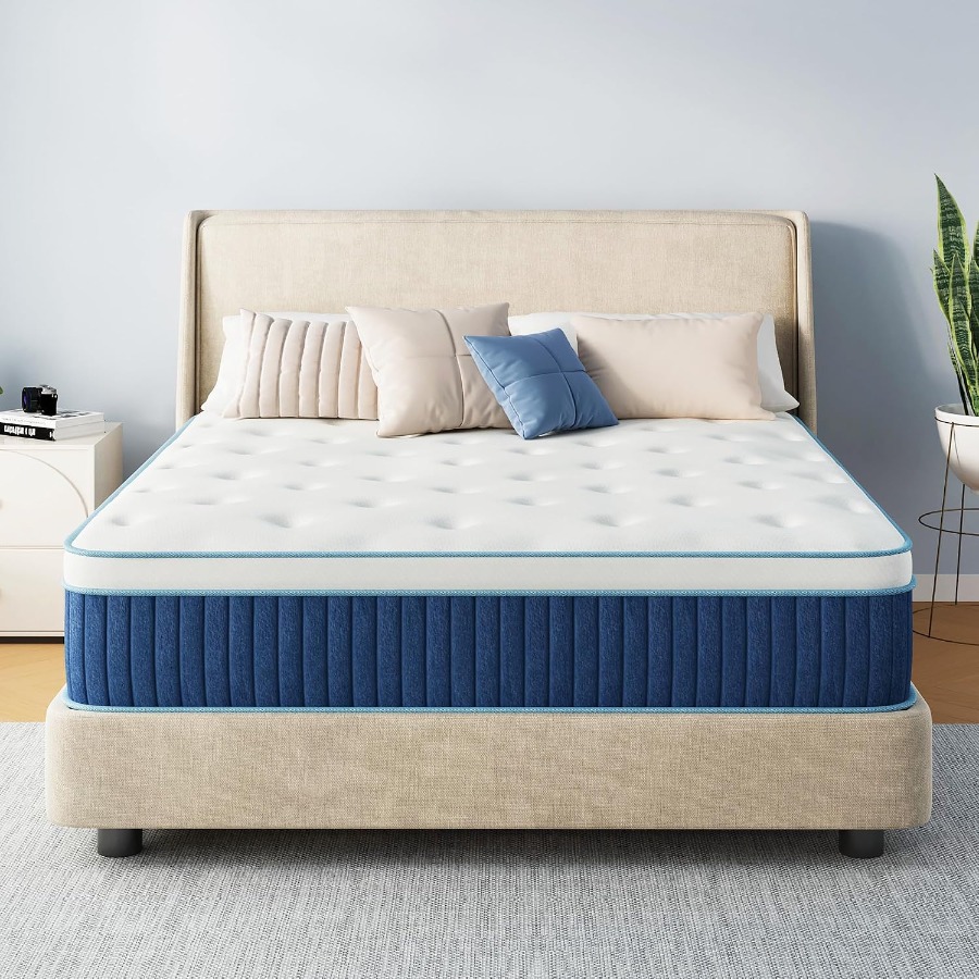 Memory Foam Mattress In A Box Queen - 12 inch Queen Hybrid-matras, verpakt in
