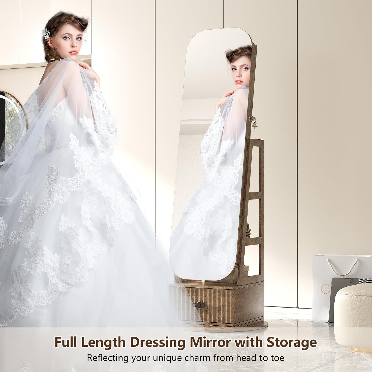 360 graden draaibare sieradenk - Full Length Mirror Jewelry Armoire recensie en prijs