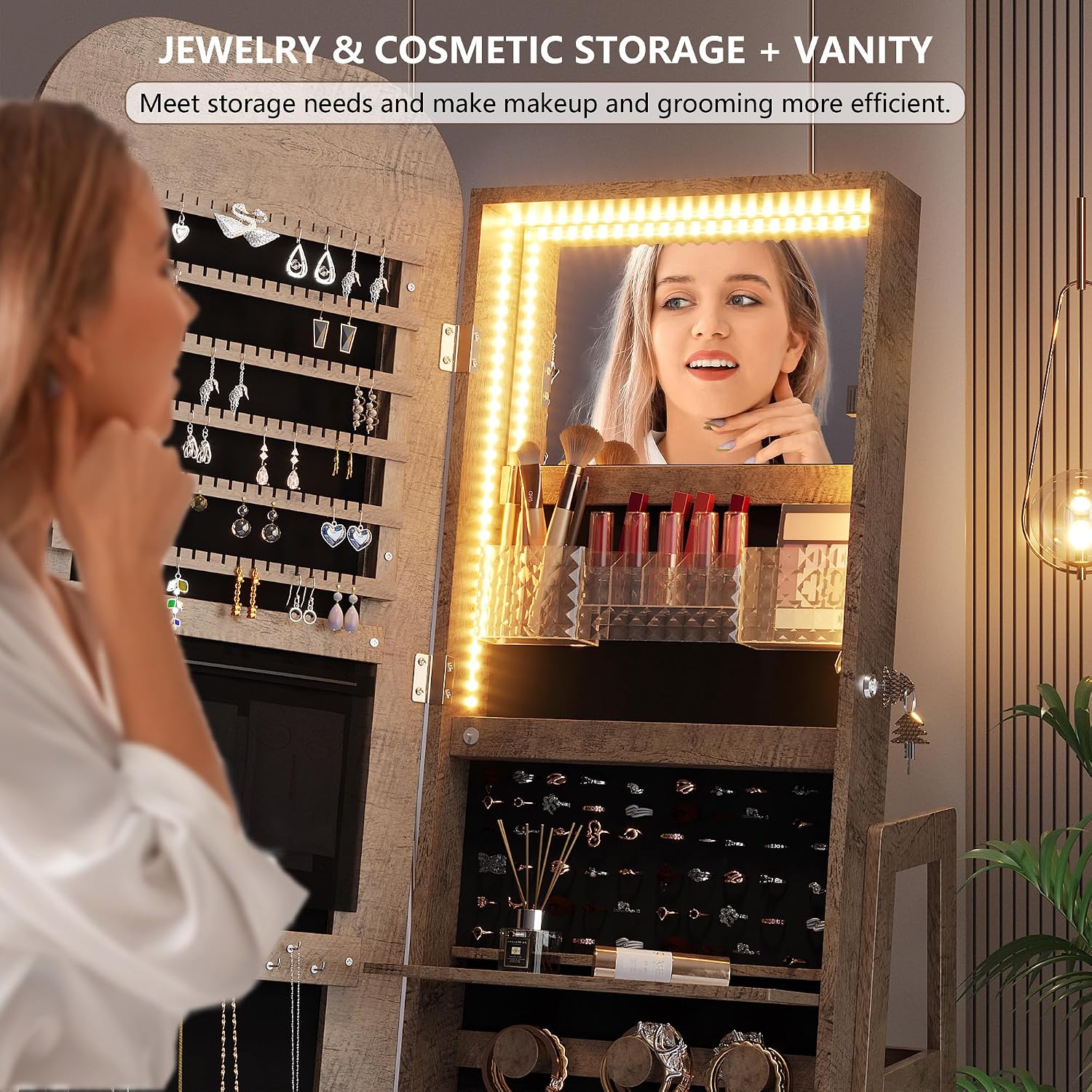 360 graden draaibare sieradenk - Full Length Mirror Jewelry Armoire recensie en prijs