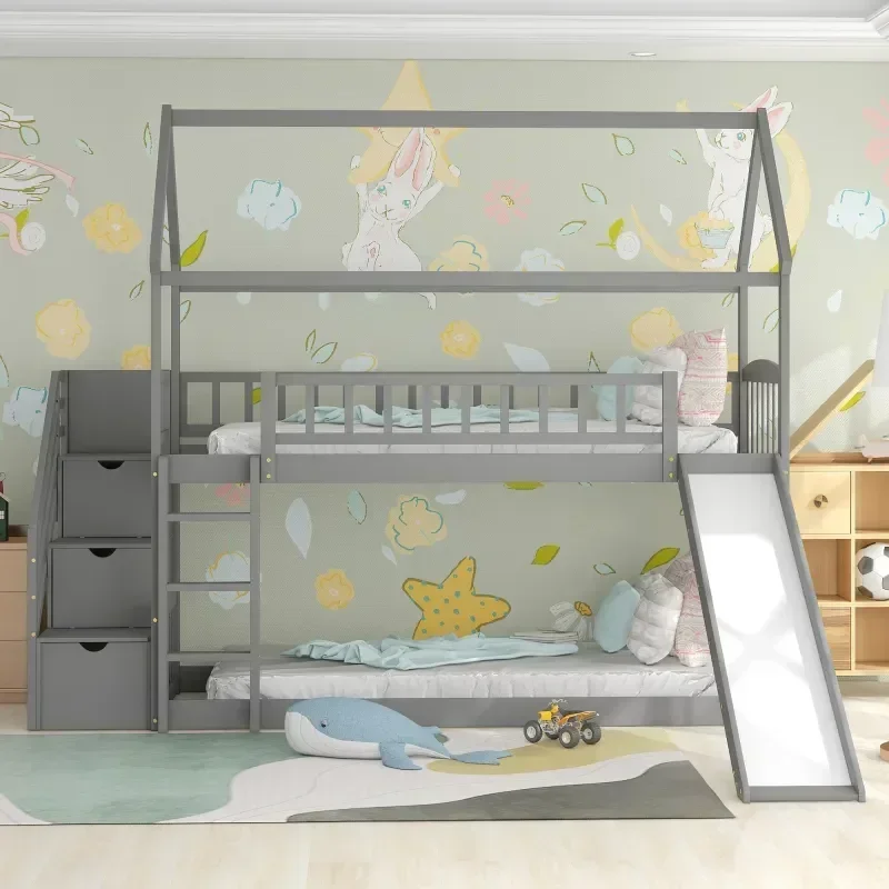Stevig houten kinderbed, stape - Bunk Bed With Stairs And Slide recensie en prijs