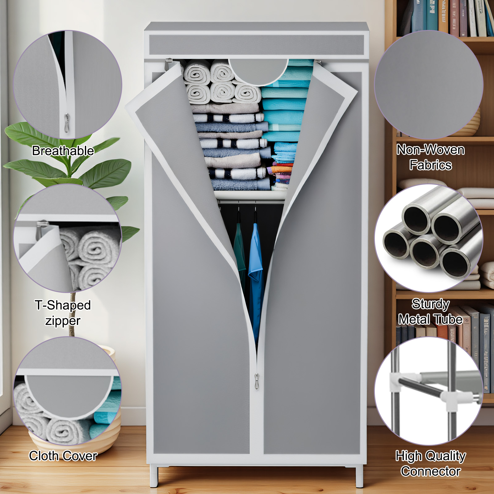 Draagbare kledingkast van stof - Wardrobe Closet Portable Fabric Cover recensie en prijs