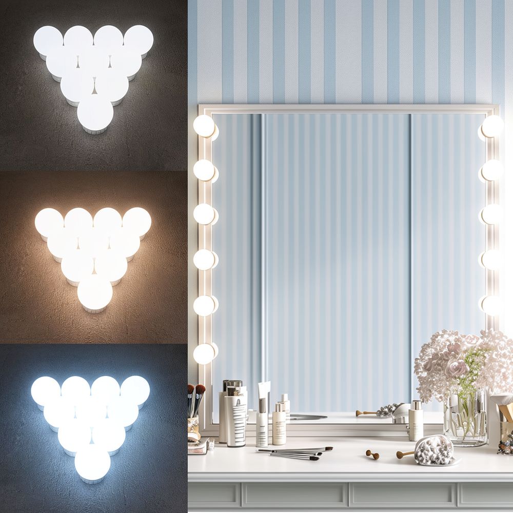 Dimbare LED Hollywood make-up  - Dressing Table Vanity With Lighted Mirror recensie en prijs