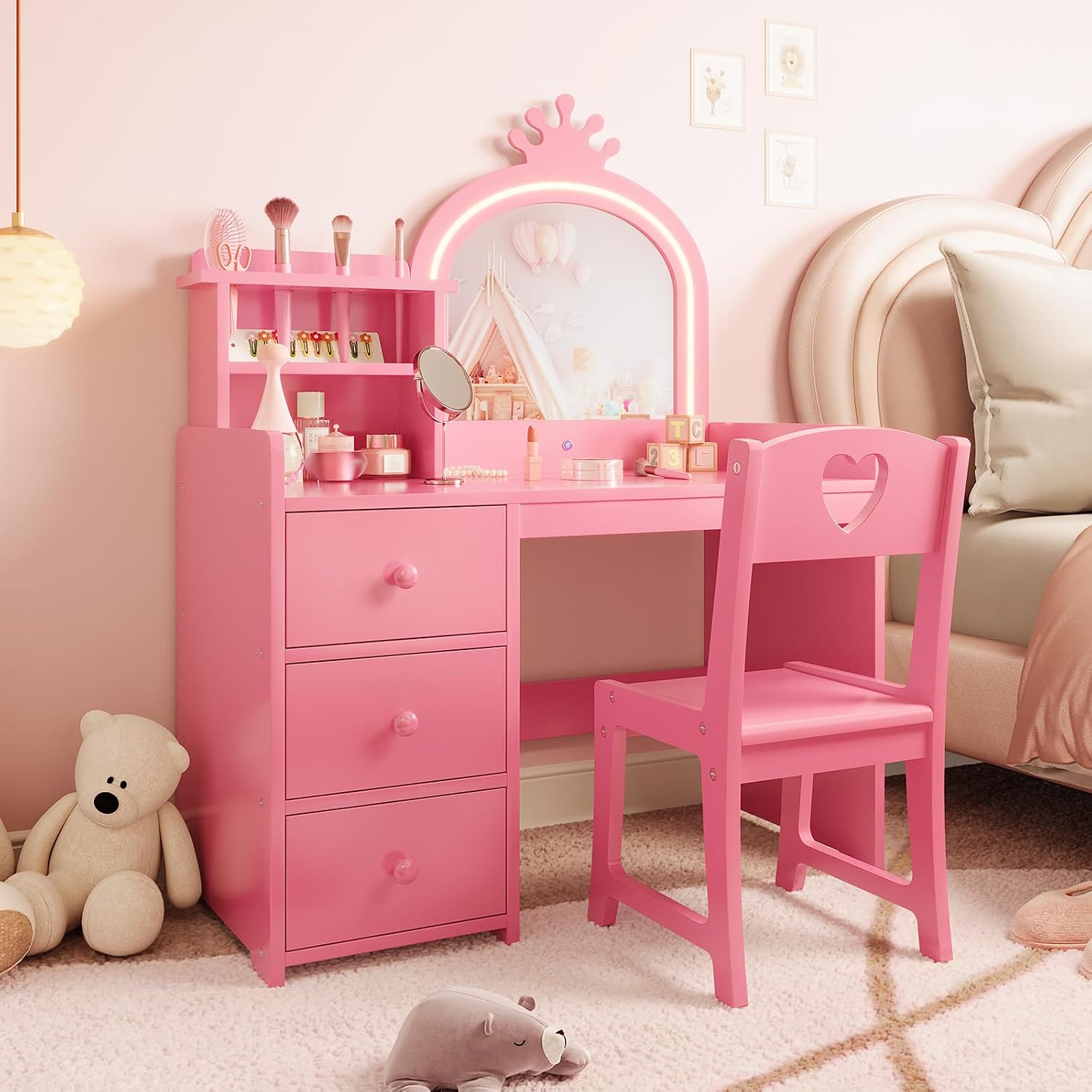Kinderkaptafel met verlichte s - Dressing Table Vanity With Lighted Mirror recensie en prijs