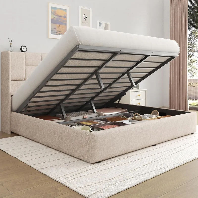 Bedframe met hydraulische gasv - Gas Lift Storage Bed Hydraulic recensie en prijs