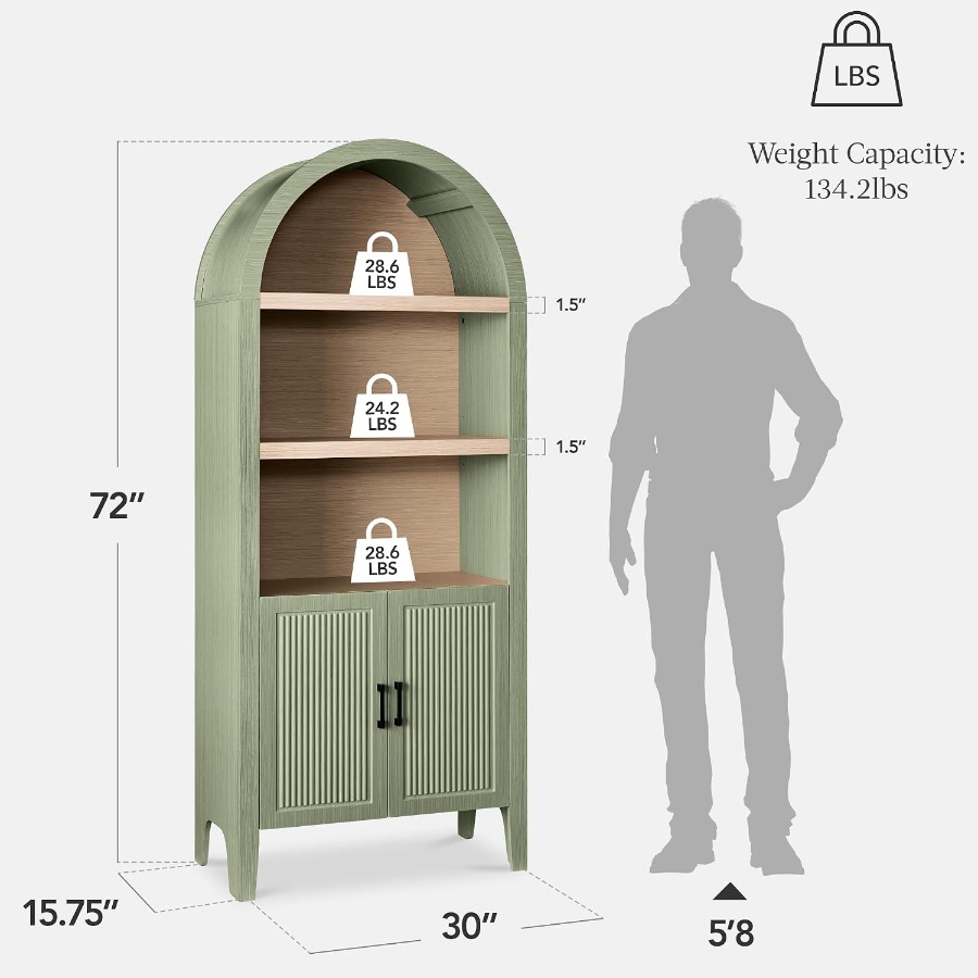 72 inch hoge, gebogen keukenka - Storage recensie en prijs