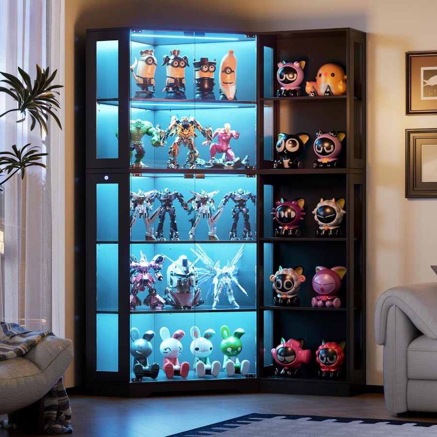 Een hoekvitrine met glazen deu - Storage recensie en prijs