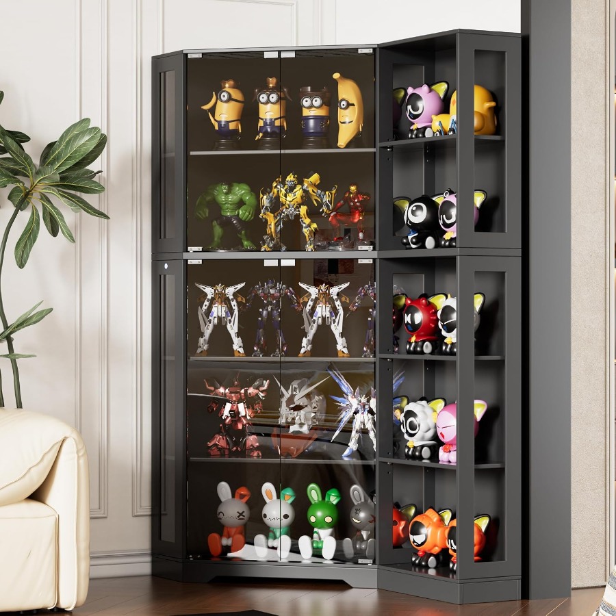 Een hoekvitrine met glazen deu - Storage recensie en prijs