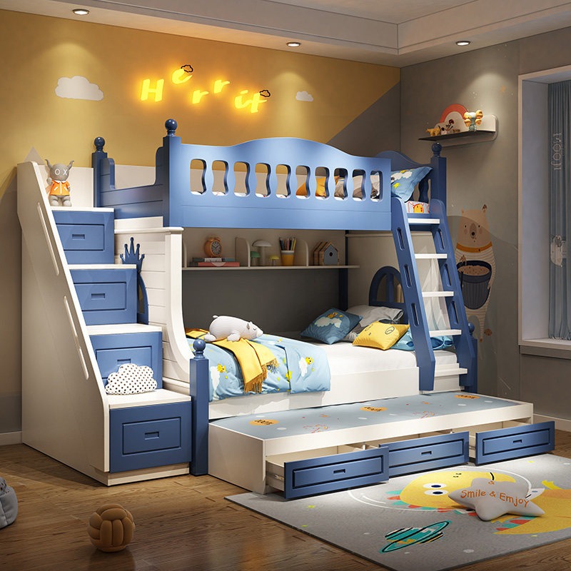 Kinderbed Op- en neergaand bed - Bunk Bed With Stairs And Slide recensie en prijs