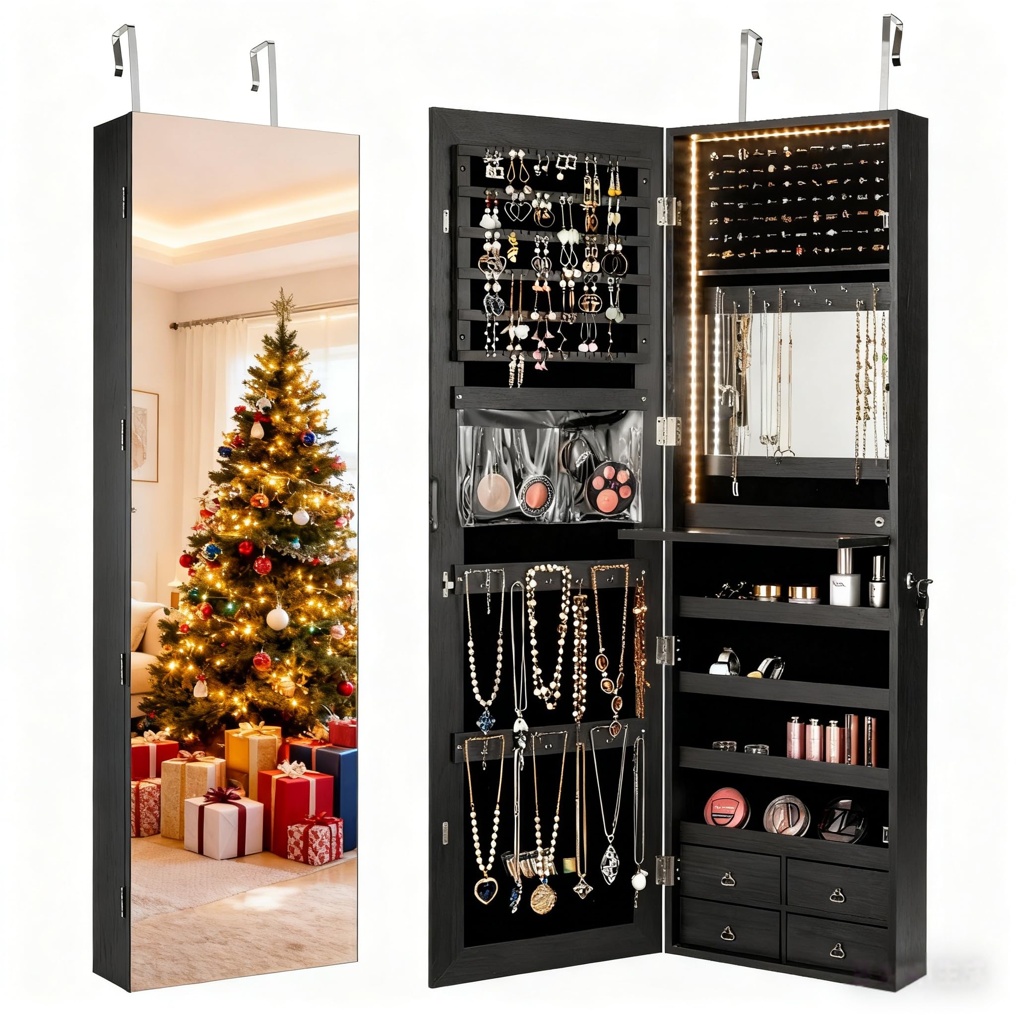 47 inch LED-sieradenkast, spie - Full Length Mirror Jewelry Armoire recensie en prijs