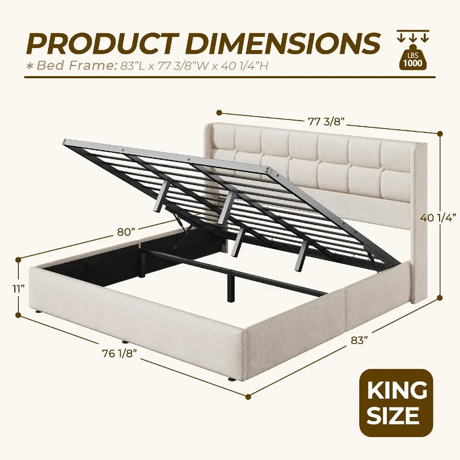 Bedframe met opbergruimte en v - Gas Lift Storage Bed Hydraulic recensie en prijs