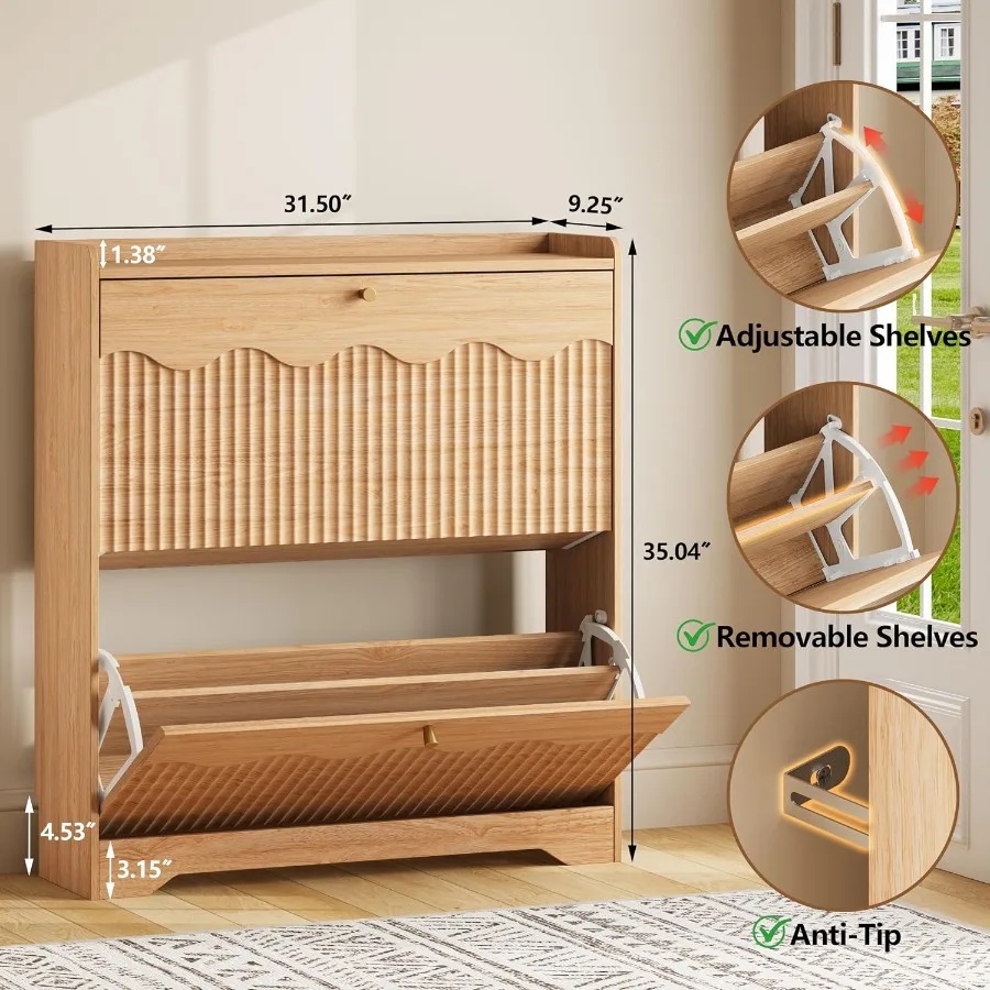 Schoenenkast met moderne, golv - Shoe Rack Cabinet Narrow Entryway recensie en prijs