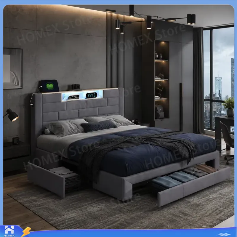 5FT tweepersoonsbedframe met o - Gas Lift Storage Bed Hydraulic recensie en prijs