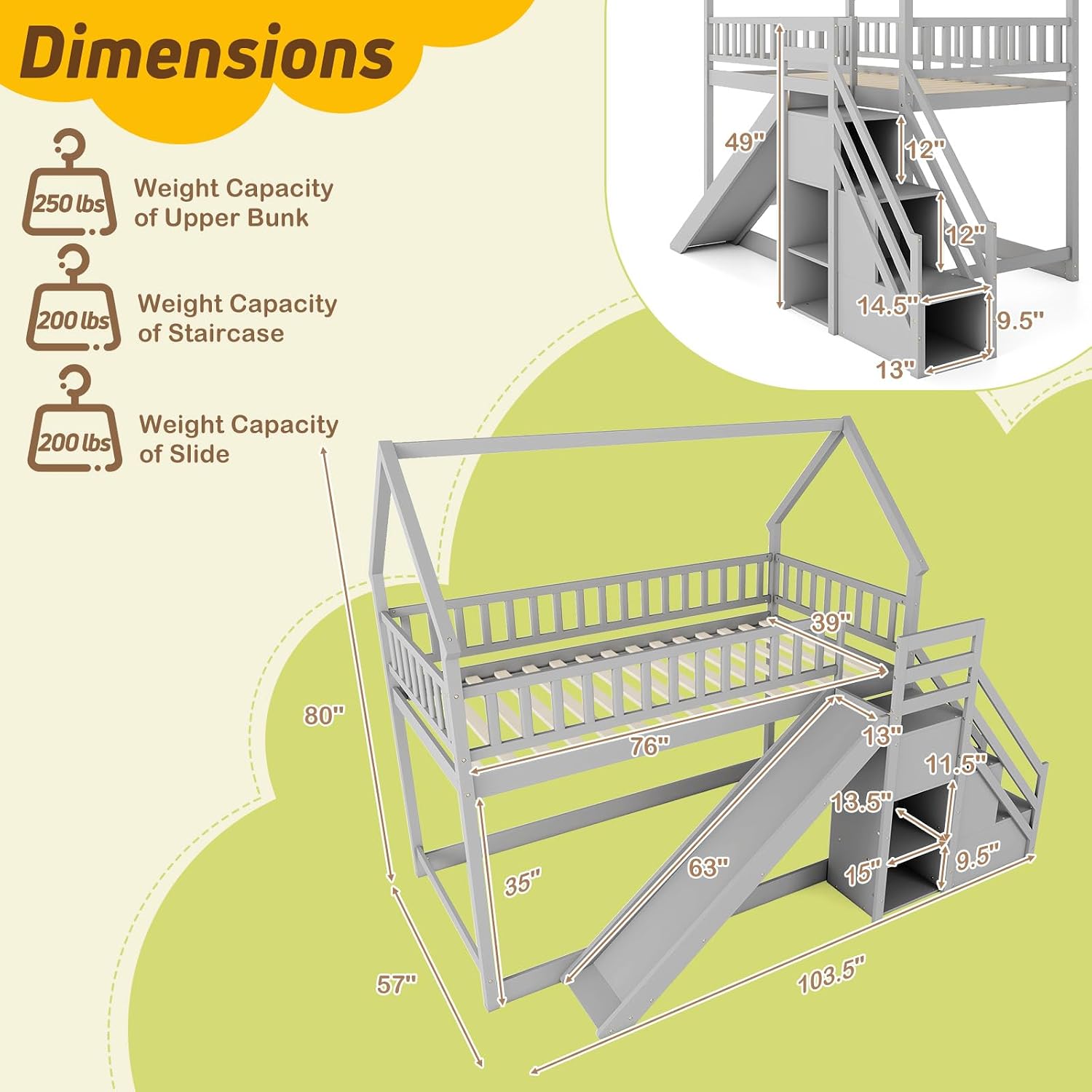 Twee-laags stapelbed met glijb - Bunk Bed With Stairs And Slide recensie en prijs