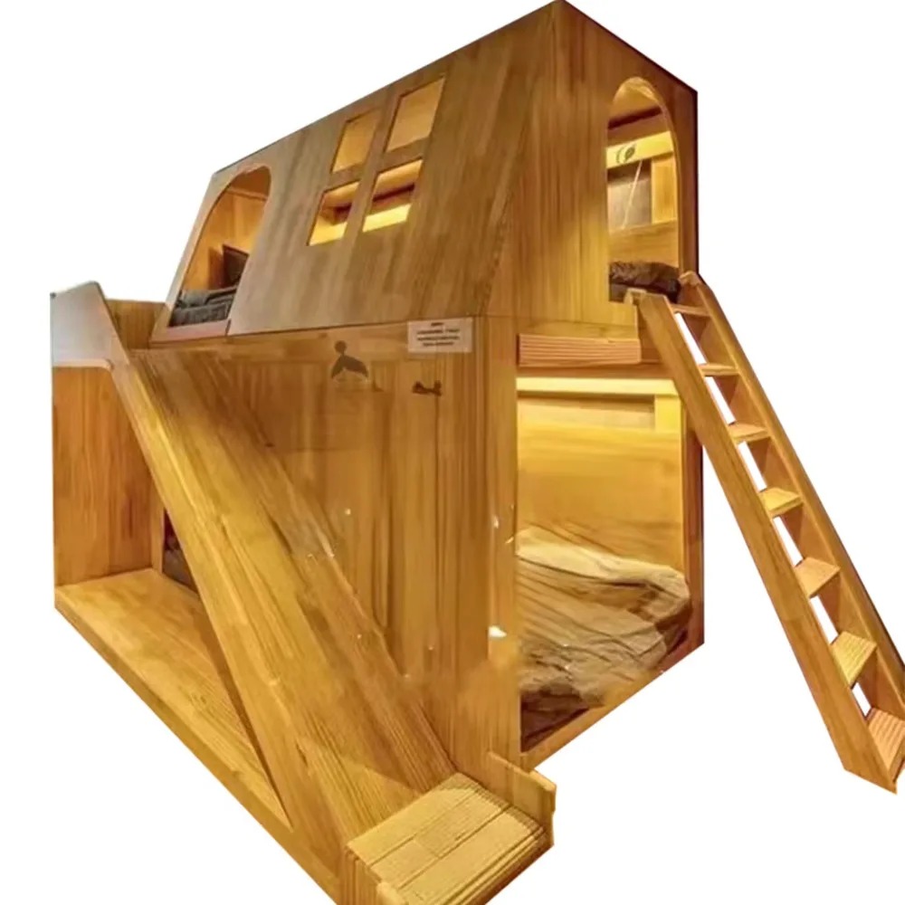 Amerikaans massief houten kind - Bunk Bed With Stairs And Slide recensie en prijs