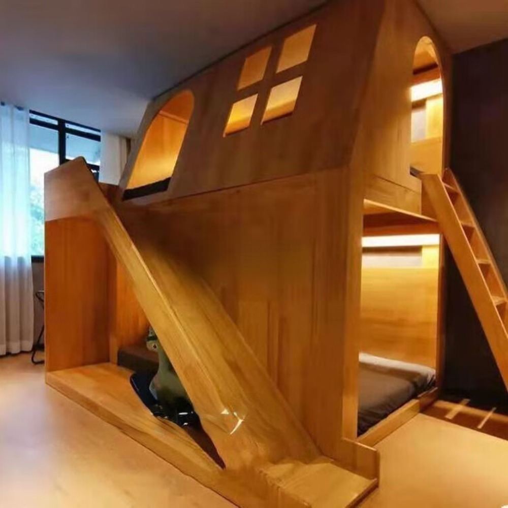 Amerikaans massief houten kind - Bunk Bed With Stairs And Slide recensie en prijs