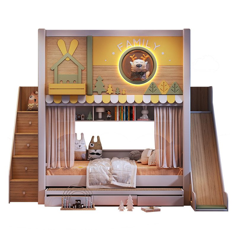 Modern kinderstapelbed met bos - Bunk Bed With Stairs And Slide recensie en prijs