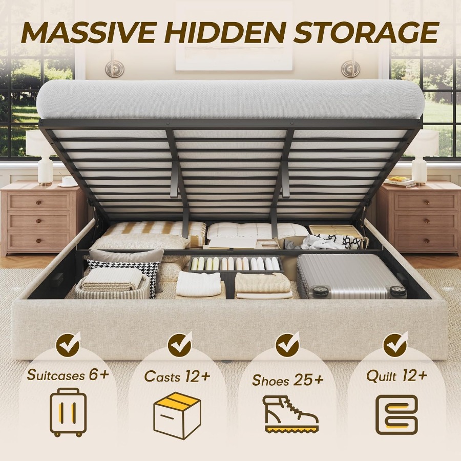 Bedframe met opbergruimte en v - Gas Lift Storage Bed Hydraulic recensie en prijs