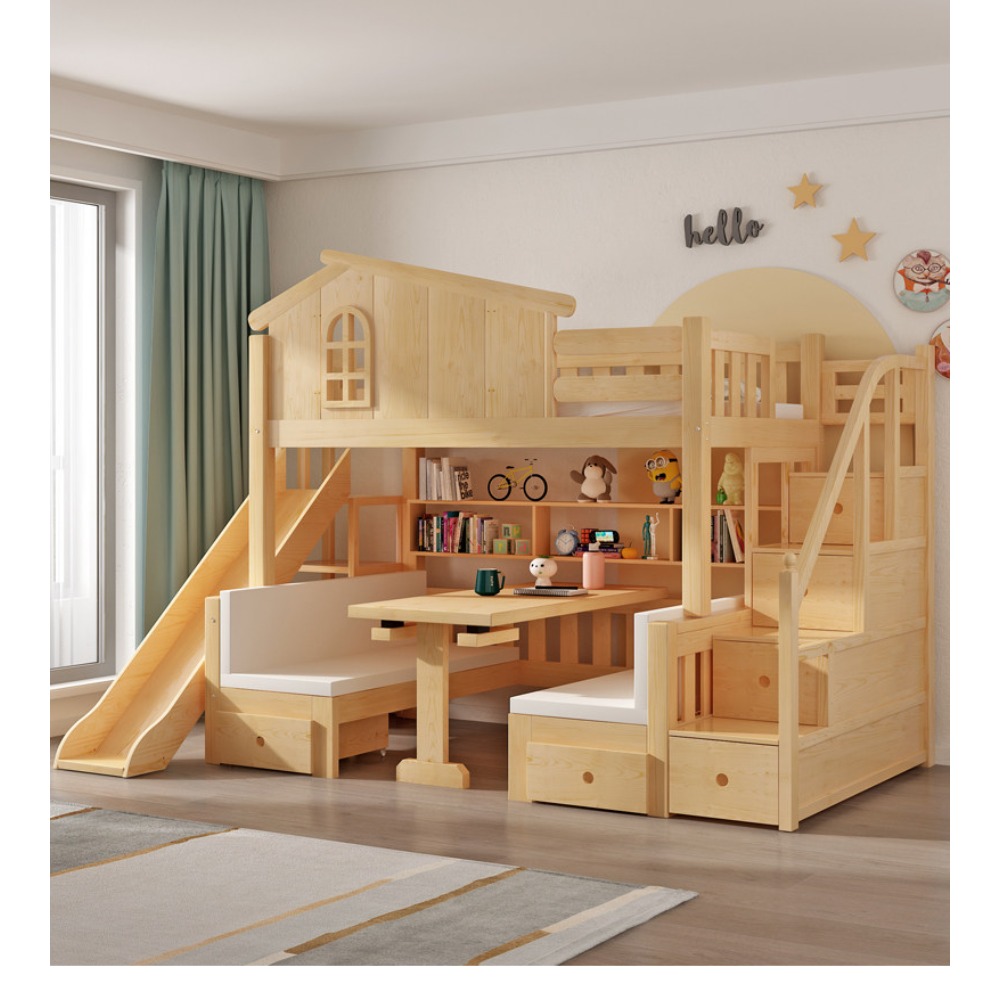 Stapelbed met bureau, multifun - Bunk Bed With Stairs And Slide recensie en prijs